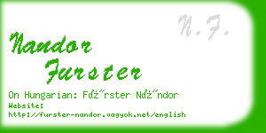 nandor furster business card